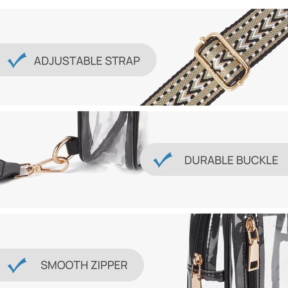 Clear Bag for Stadium Events Women's Clear Purses for Women Stadium Crossbody Ba - Picture 6 of 6